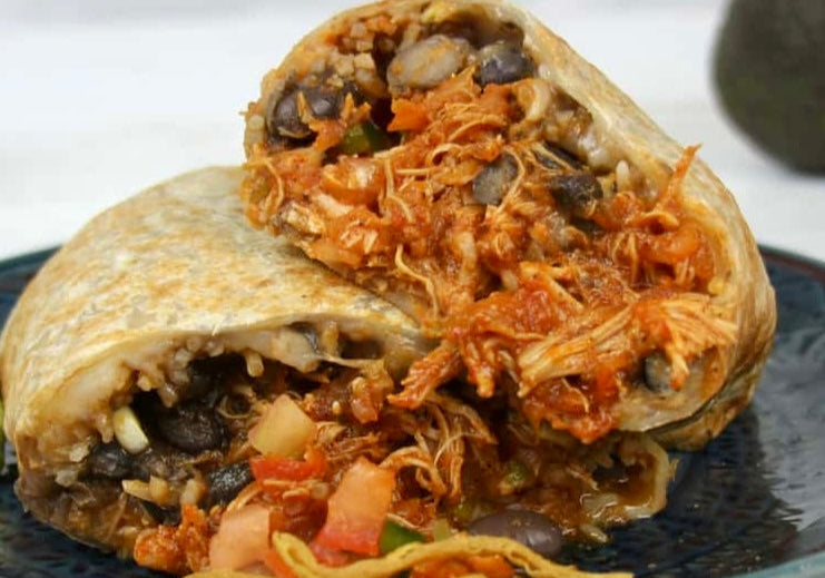 Chicken Tinga Burrito w/ Salsa Verde