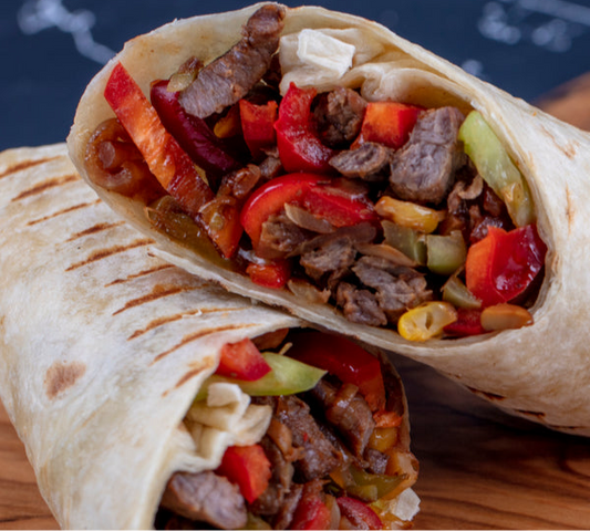 Steak Fajita Burrito w/ Espinaca Dip