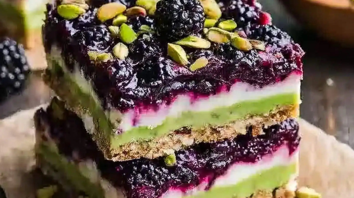 Fall Special! Pistachio Blackberry Layer Bars