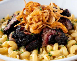 Macaroni and Cheese with Turkey Burnt Ends