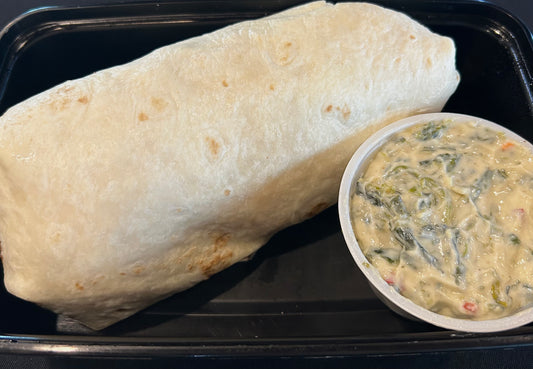 Steak Fajita Burrito w/ Espinaca Dip