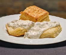 Load image into Gallery viewer, Homemade Biscuits &amp; Sausage Gravy (2 Biscuits)
