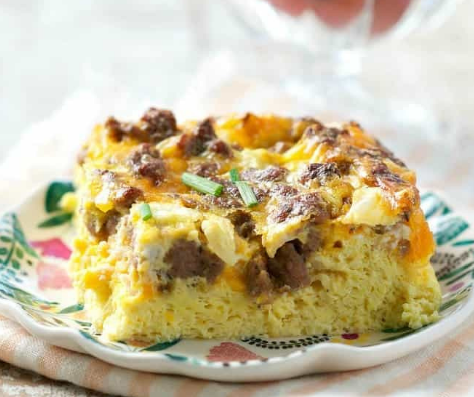 Sausage & Cheese Baked Omelette